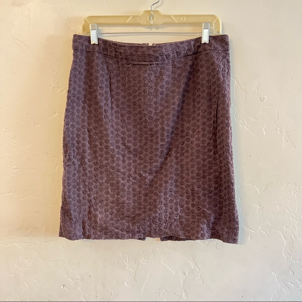 J. Crew Brown Eyelet Lace Pencil Skirt Size 10